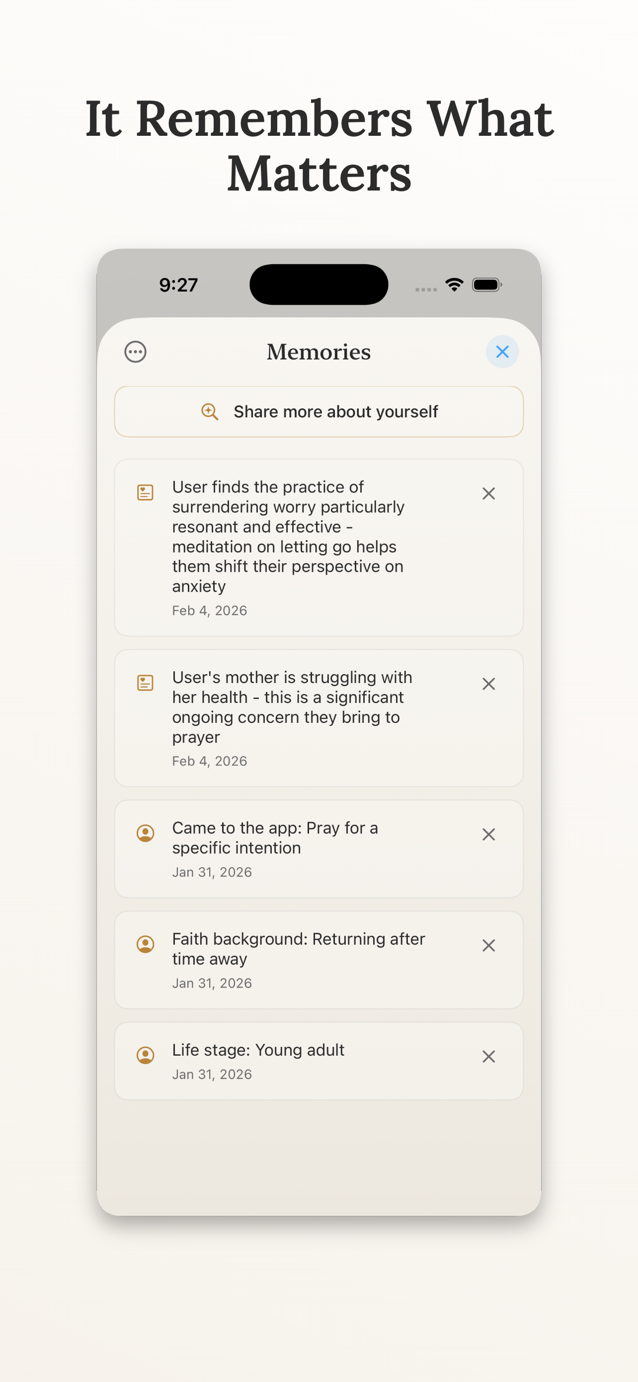 The memory system learns about you over time