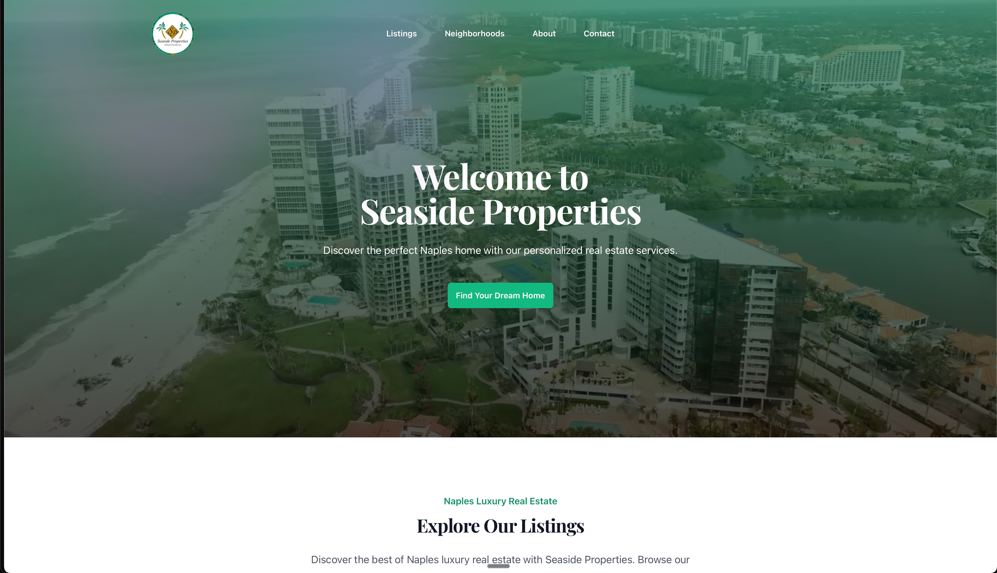 Seaside Properties Homepage